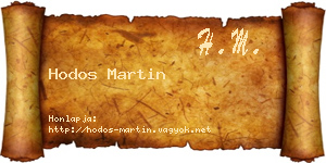 Hodos Martin névjegykártya